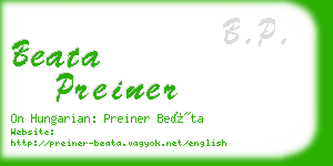 beata preiner business card
